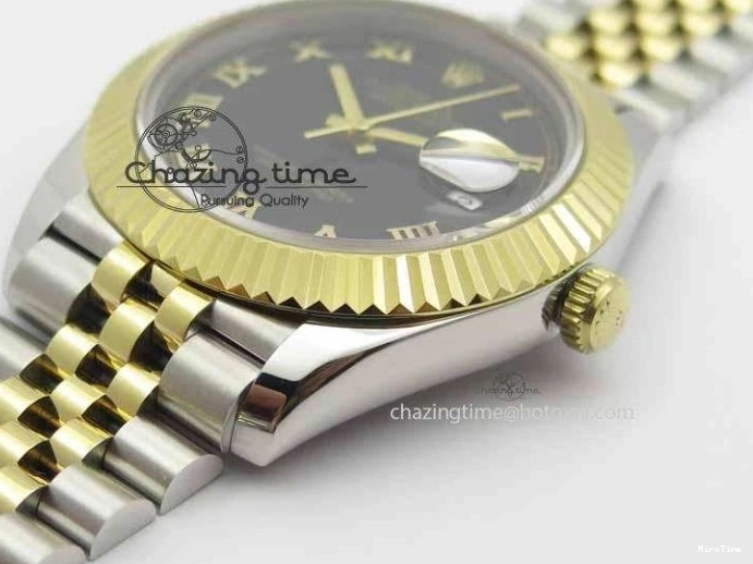 MiroTime 0324 DateJust II 41mm SS YG BP Maker Best Edition Black Roman Dial On Jubilee Bracelet A DailyWear 3665